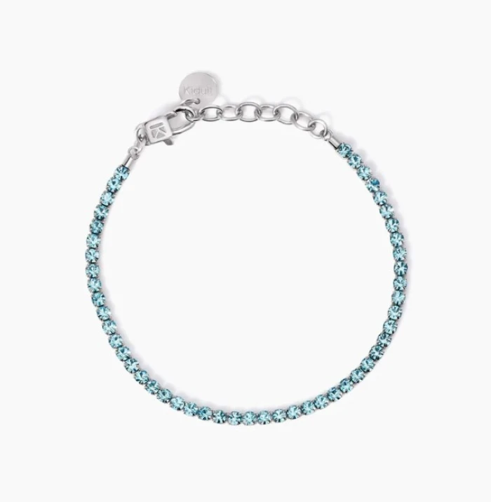Pulsera de tenis con cristales azules