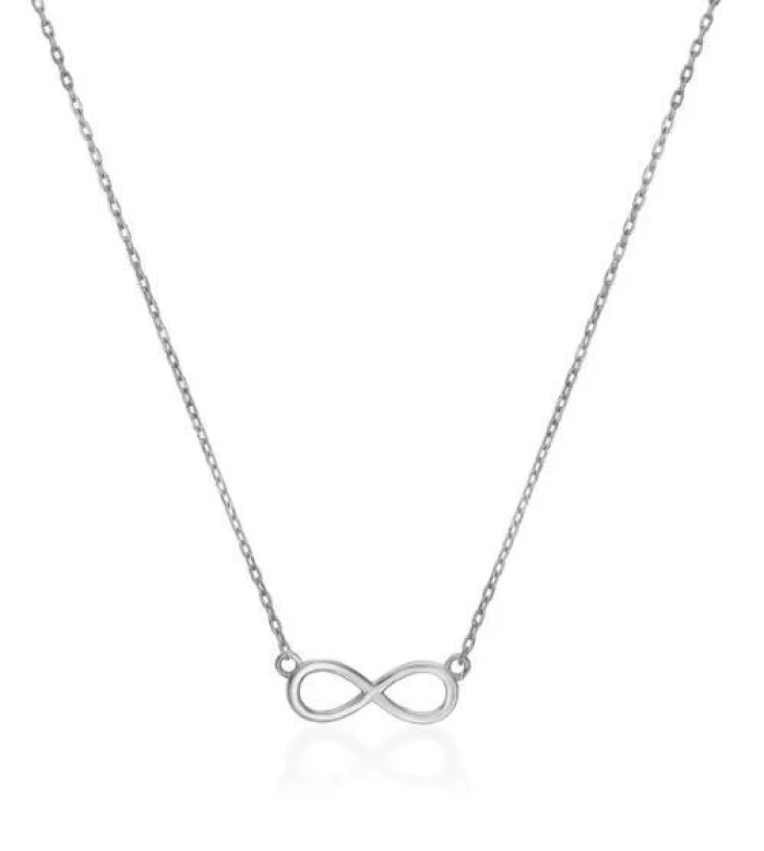 Colgantes pequeños de plata lisa diseño infinito