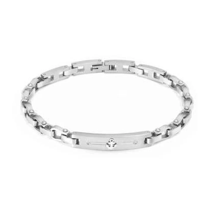 PULSERA MANVISION EN ACERO Y CIRCONITAS