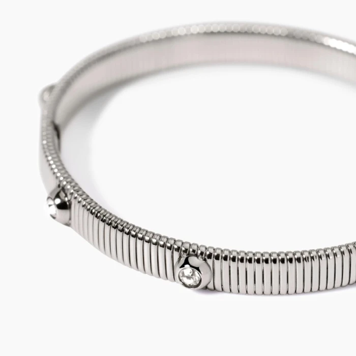 Pulsera tubogas con cristales blancos