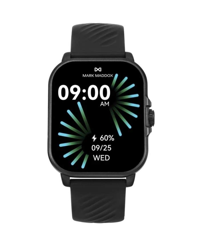 Reloj Smart de policarbonato con correa de silicona negra