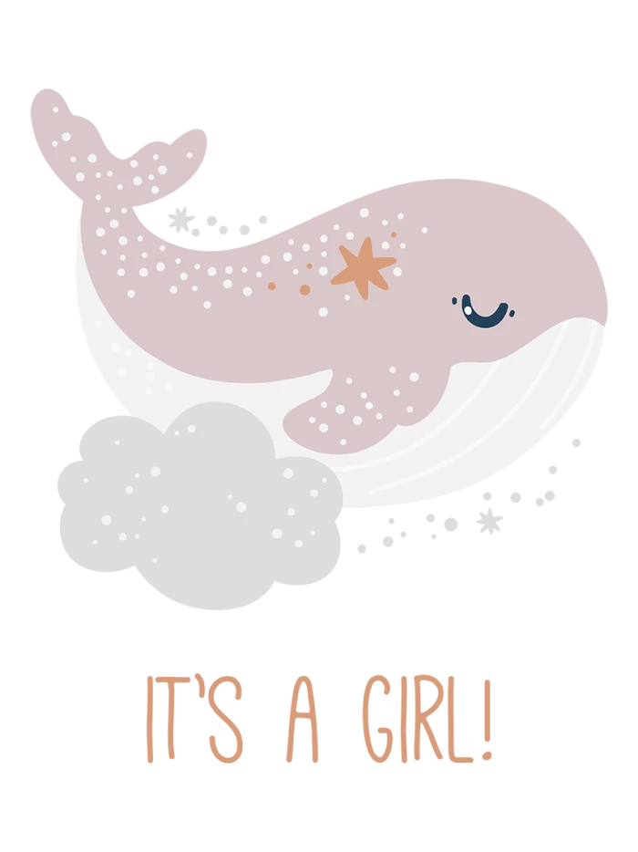 Vinilos decorativos Ballena It’s a Girl Vinilos decorativos Ballena It’s a Girl