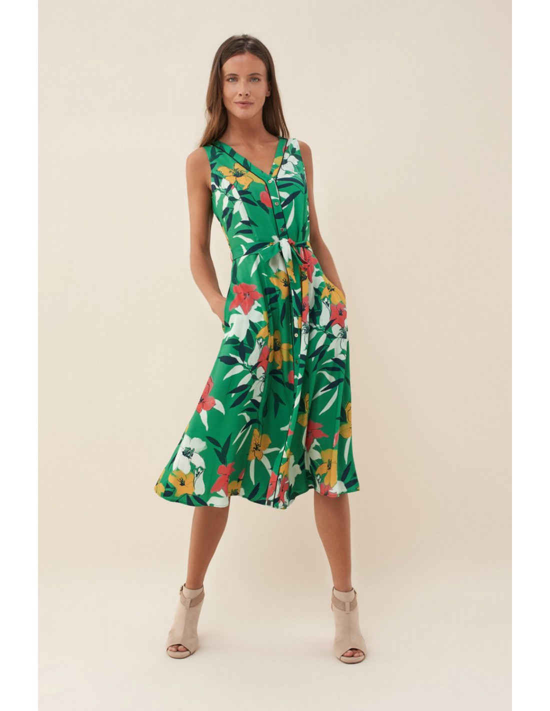 Salsa Vestido camisero allover floral