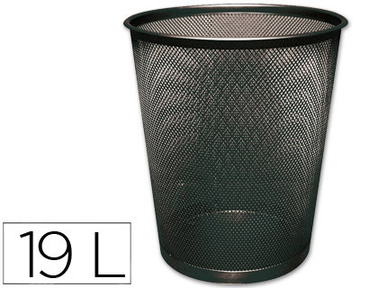 Paperera metàl·lica q-connect negra reixeta 295x345mm